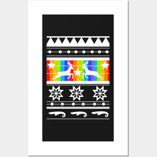 Rainbow Christmas Sweater Posters and Art